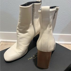 White lamb skin boots